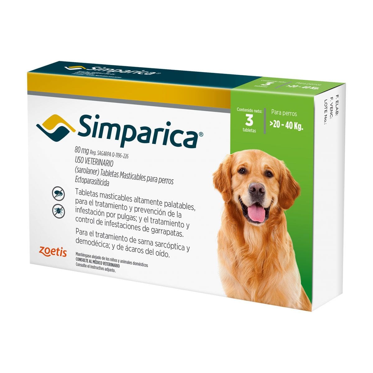 Simparica 20/40Kg 3Comprimidos