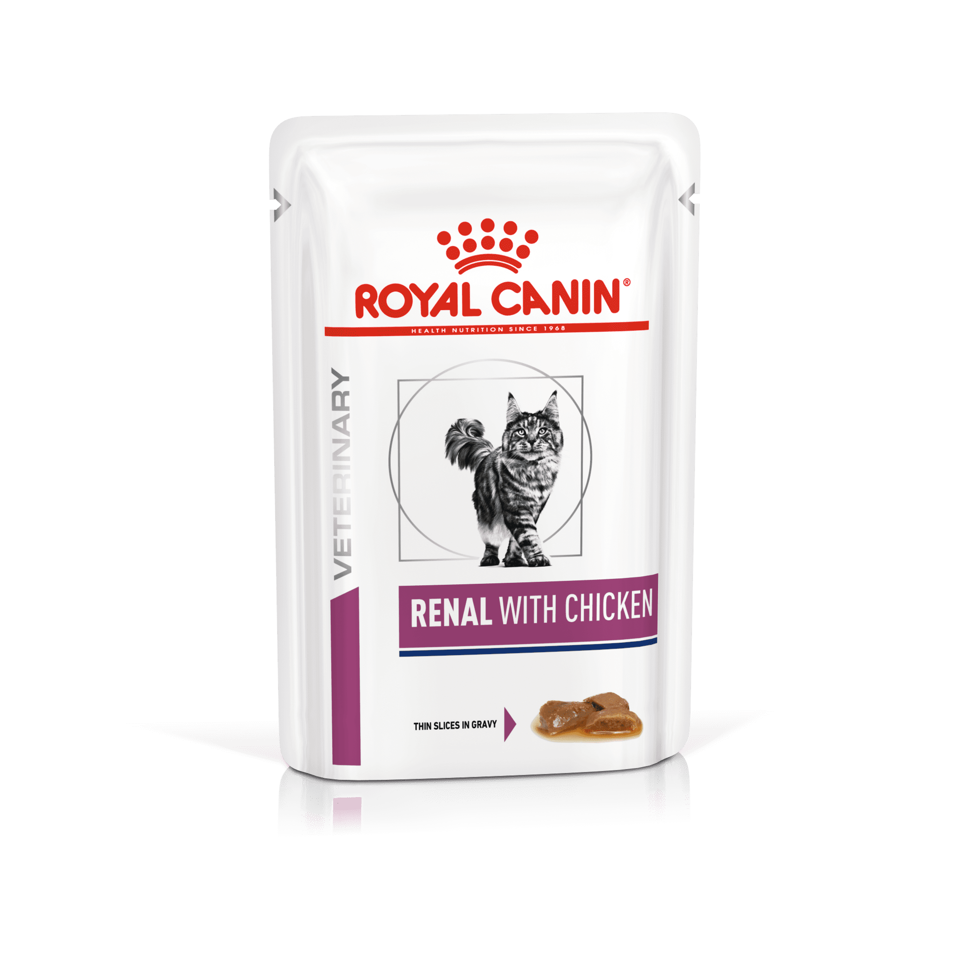 Royal Canin Gato Adulto Renal Chicken Feline In Gravy Pouch  85gr( Humedo )