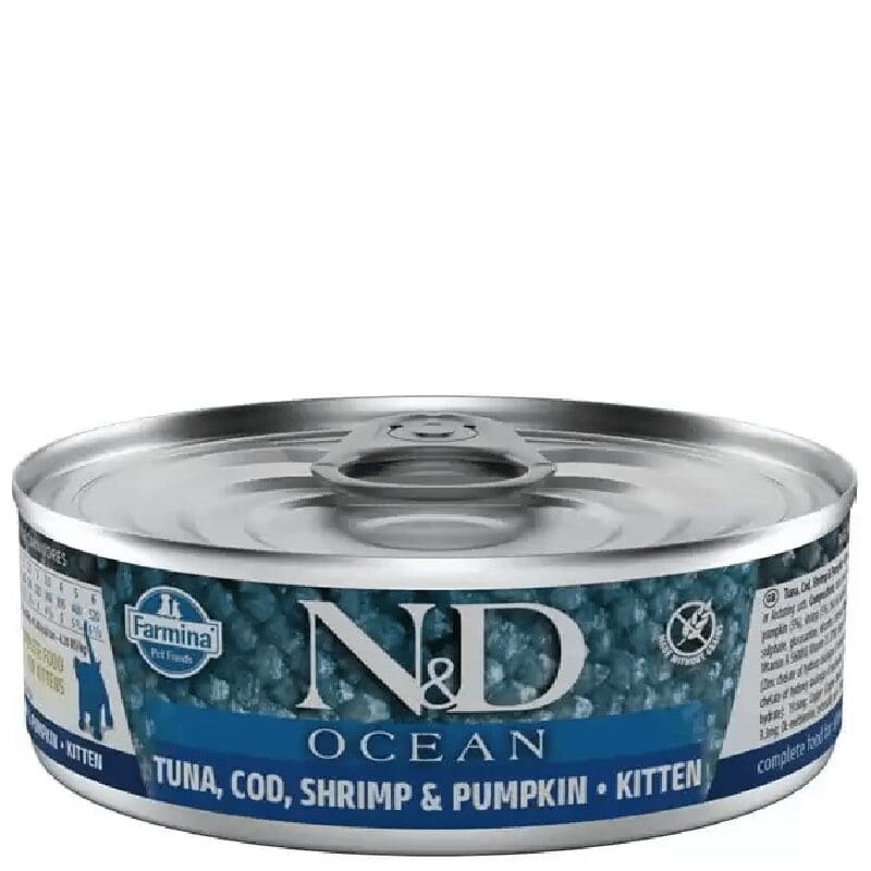 N&D Alimento Húmedo Kitten Ocean Atun, Bacalao,