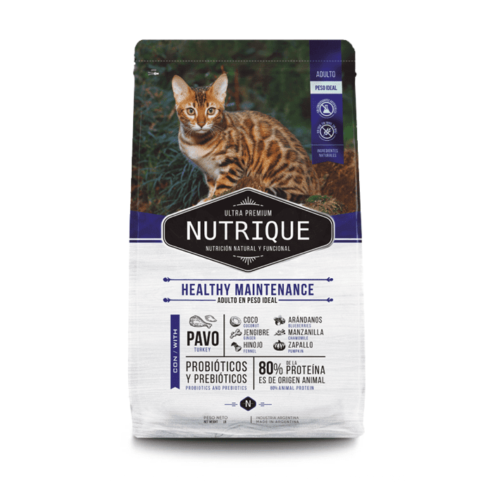 Nutrique Gato Adulto HEALTHY MAINTENANCE En Peso Ideal Pavo 2Kg