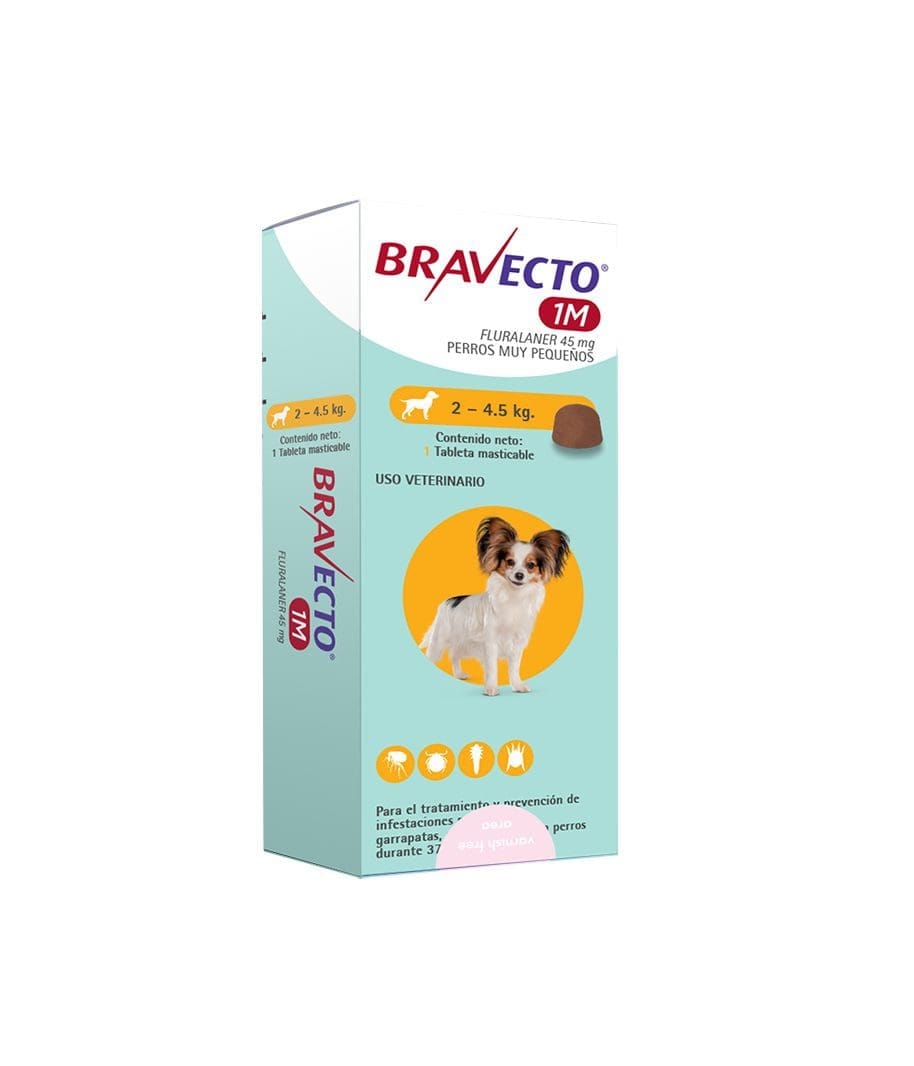 Bravecto Perro De 2K A 4.5Kg Duracion 37 Dias 45Mg