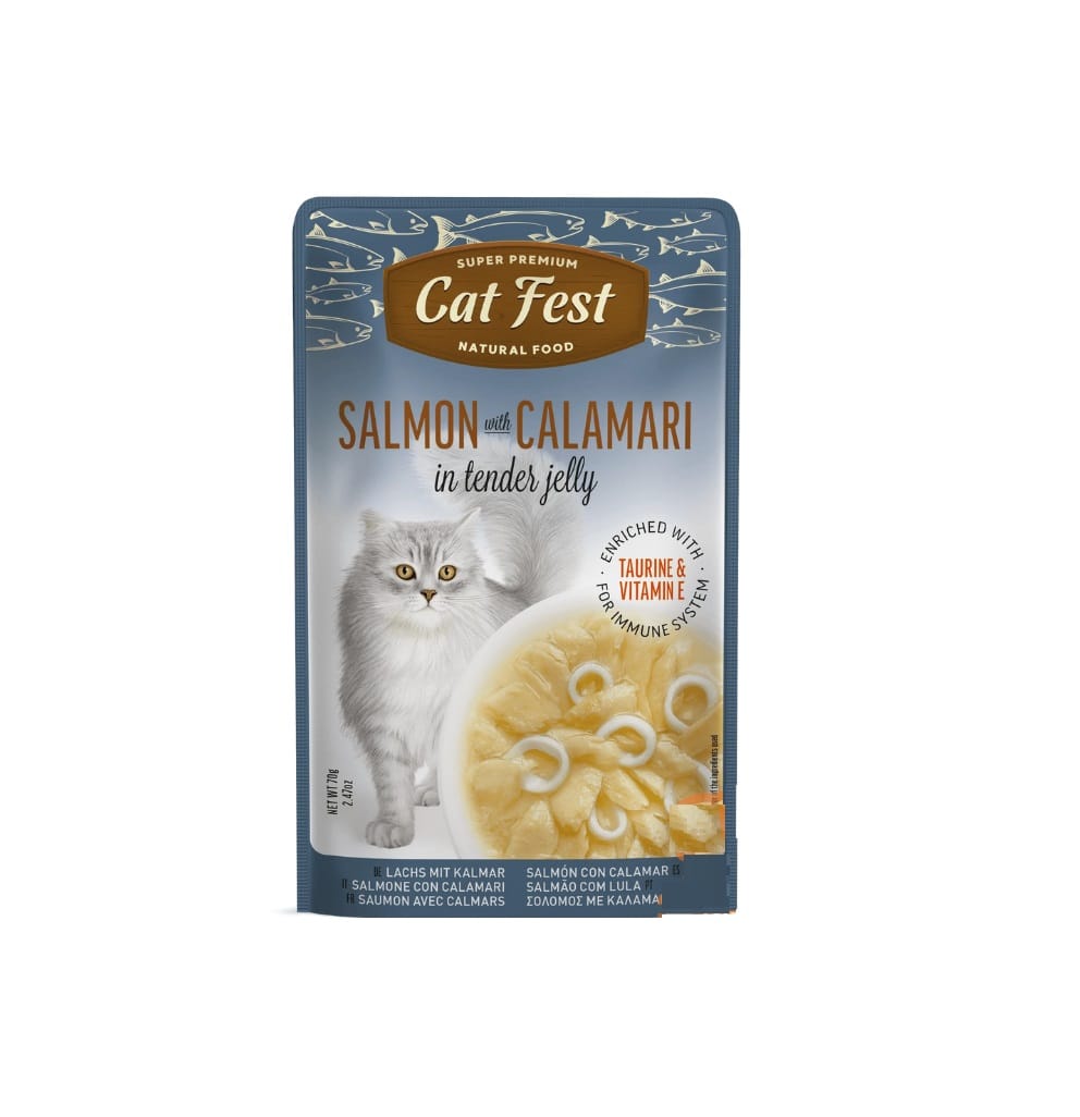 Cat Fest Pouch Salmon Con Calamar 70Gr